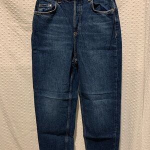 Zara Dark Blue Button-Fly Jeans